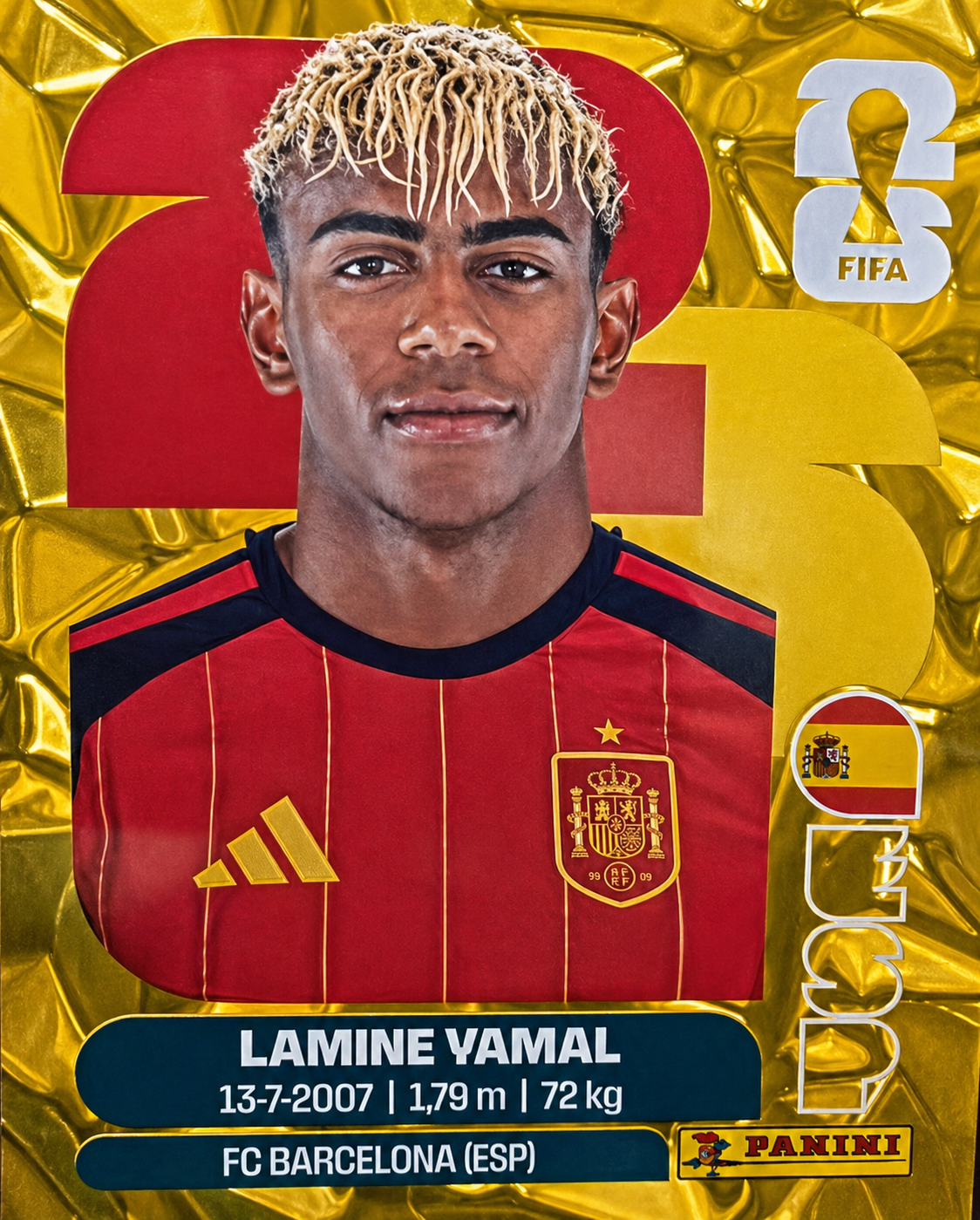 Lamine Yamal RC GOLD PARALLEL STICKER WORLD CUP 2026 (USA online exclusive version)