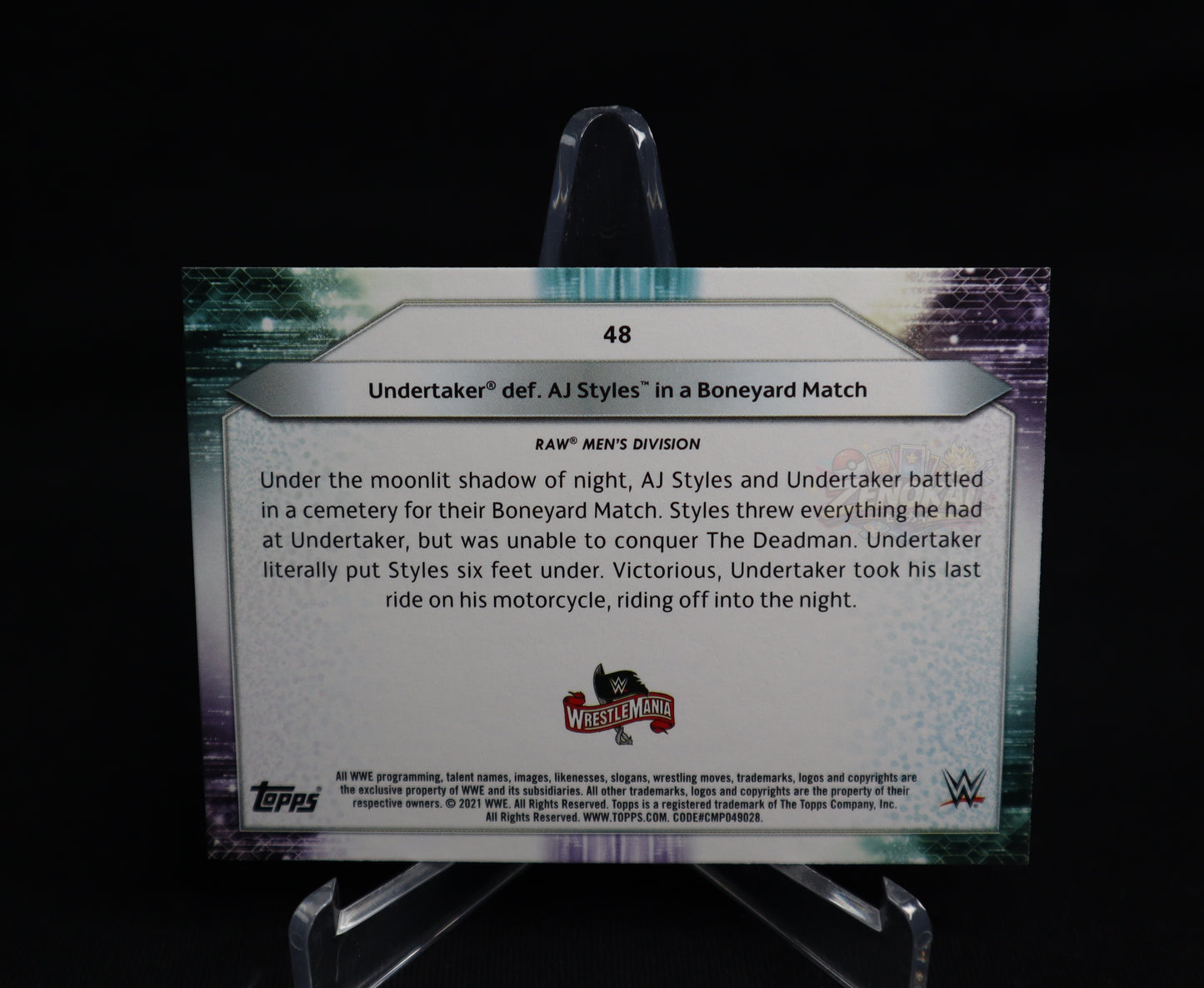 Undertaker - 2021 Topps WWE #48 Def AJ Styles In Boneyard Match Foilboard