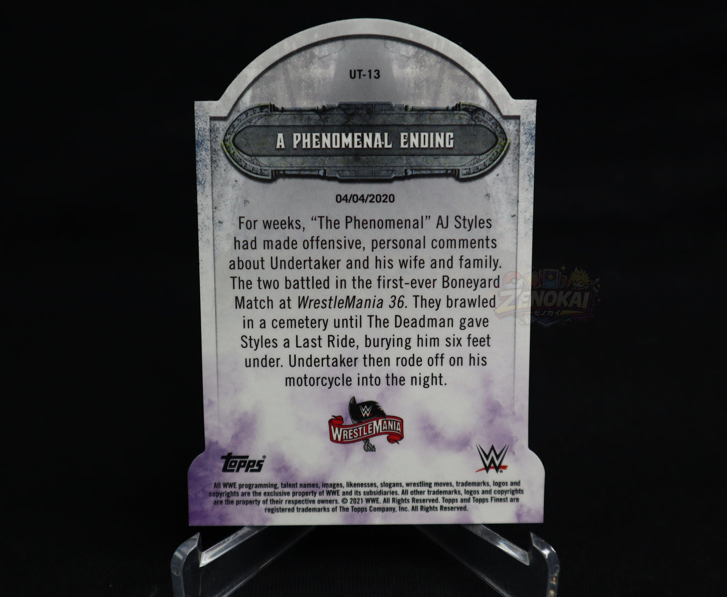 Undertaker - 2021 Topps Finest WWE Phenomenal Ending Refractor Die-Cut #UT-13