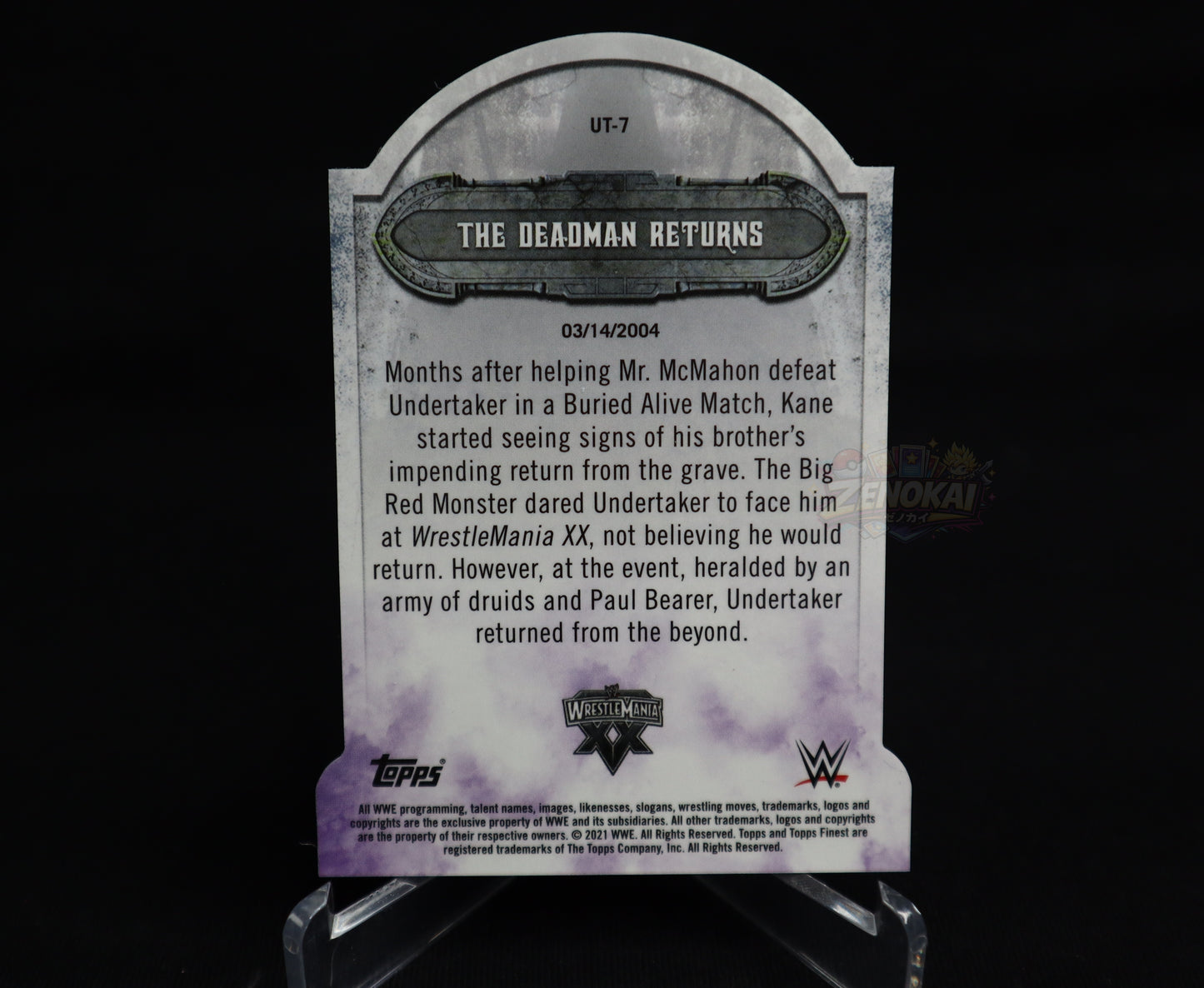 Undertaker - 2021 WWE Topps Finest Career Tribute Die-Cut UT-7