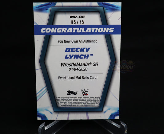 Becky Lynch - 2021 Topps WWE Women's Division WrestleMania 36 Mat Relic Orange /75