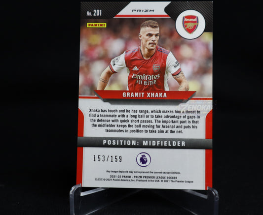 Switzerland Granit Xhaka #201 2021-22 Premier League Prizm Red Wave Prizm Arsenal /159