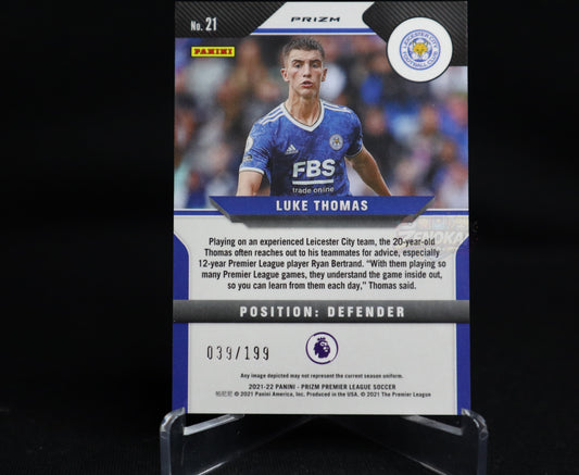 ENGLAND Luke Thomas 2021-22 Panini Prizm Premier League Red /199 #21