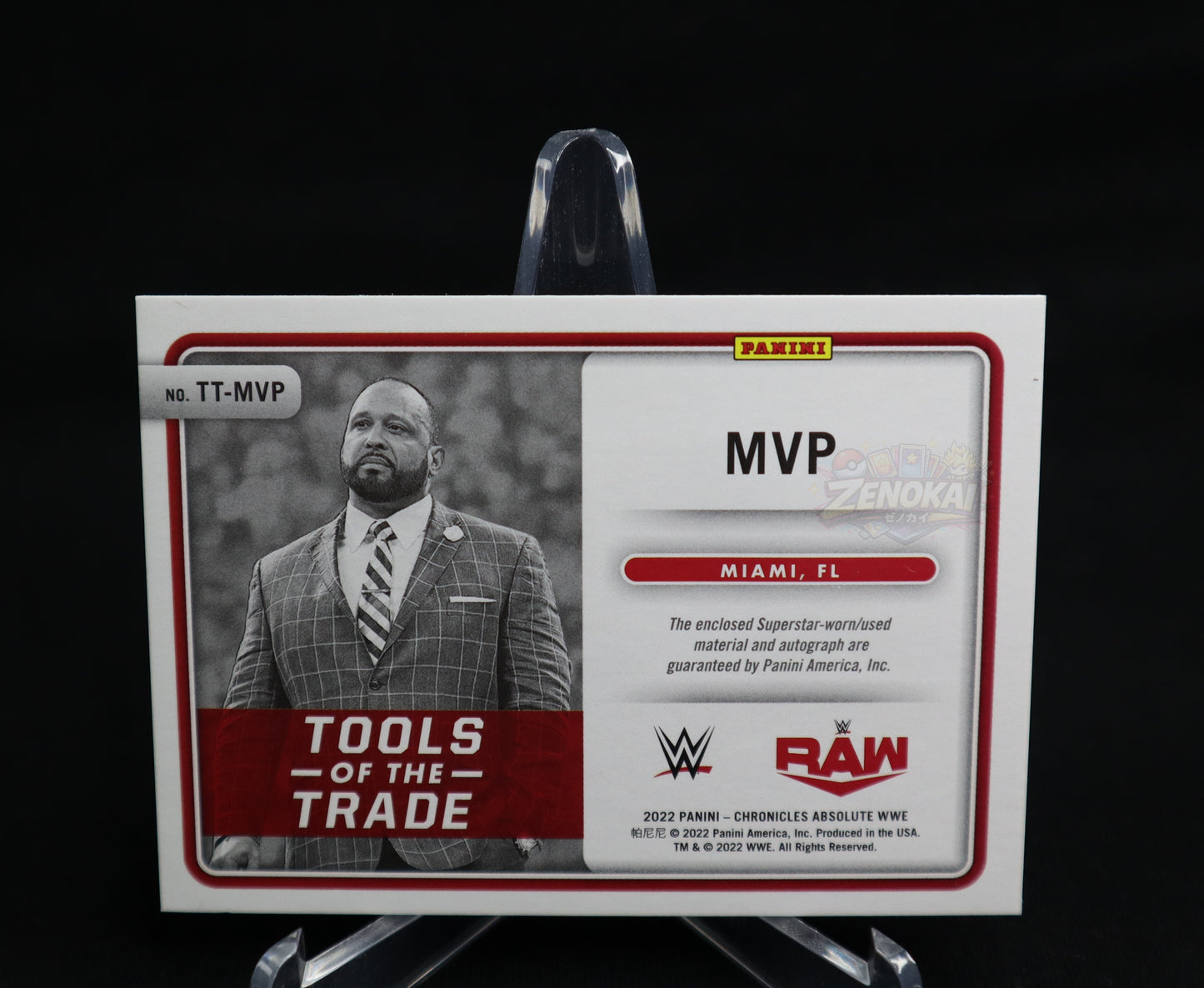 MVP - 2022 Panini Chronicles WWE Absolute Tools of the Trade Patch AUTO TT-MVP