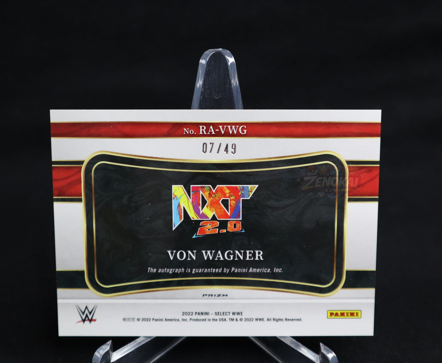 Von Wagner #RA-VWG Auto /49 2022 Panini Select Ringside Action Signatures Blue