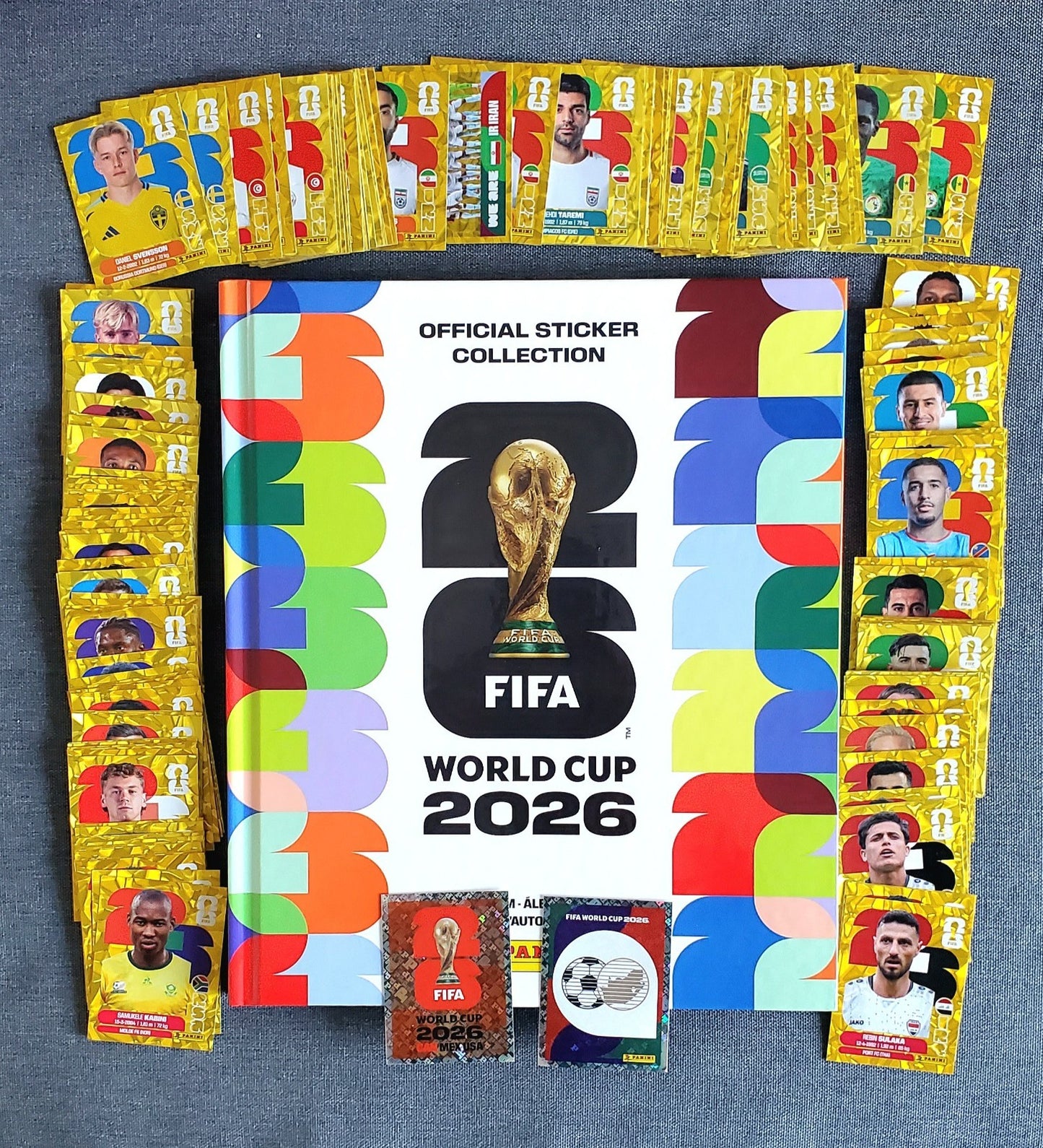 2026 Panini World Cup Gold Crumple 100 Stickers Lot + Hardcover Album 🔥