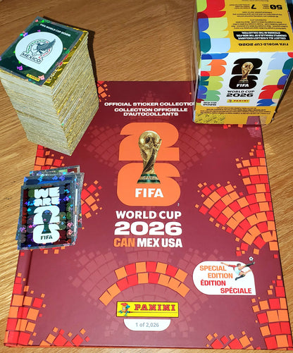 600 stickers gold crumple + Numbered Album Canada Version Panini World cup 2026