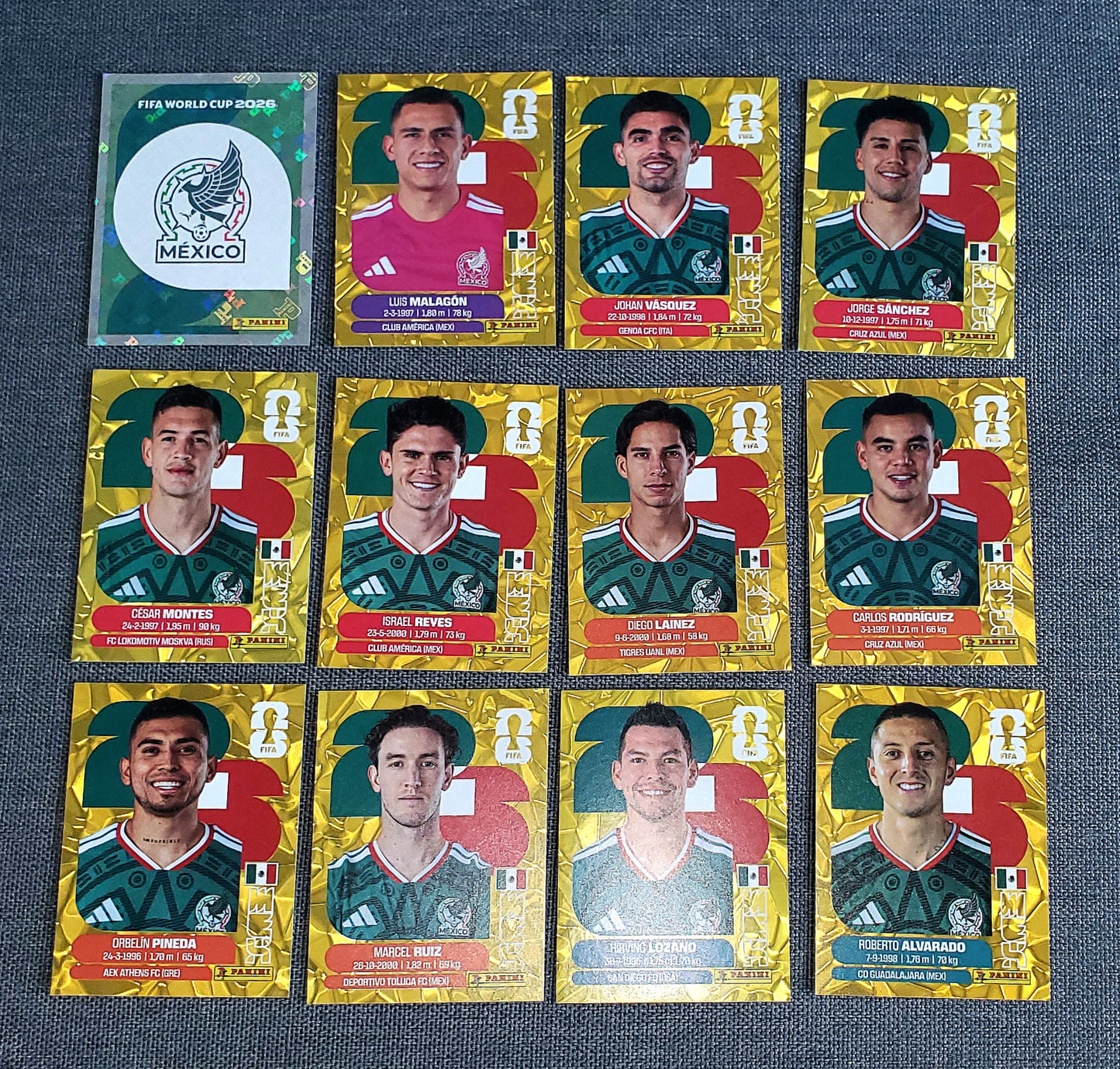 Mexico & España gold crumple lot
