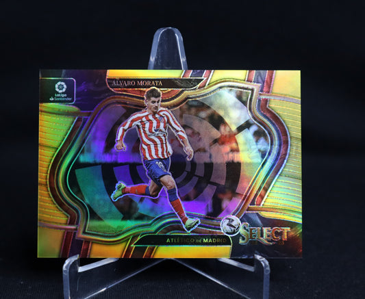 SPAIN 2022-23 Panini select soccer field level gold wave /10 Alvaro Morata Atletico madrid