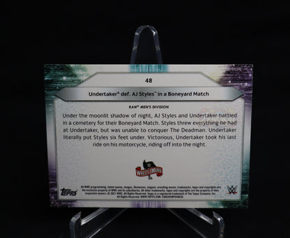 Undertaker - 2021 Topps WWE #48 Def AJ Styles In Boneyard Match Foilboard