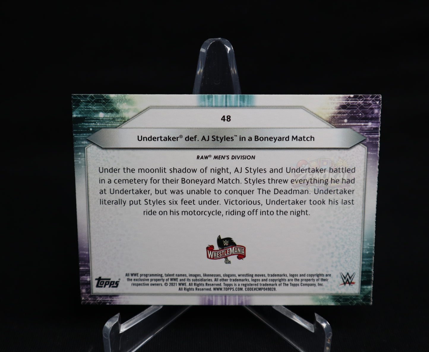 Undertaker - 2021 Topps WWE #48 Def AJ Styles In Boneyard Match