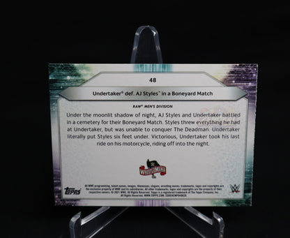 Undertaker - 2021 Topps WWE #48 Def AJ Styles In Boneyard Match
