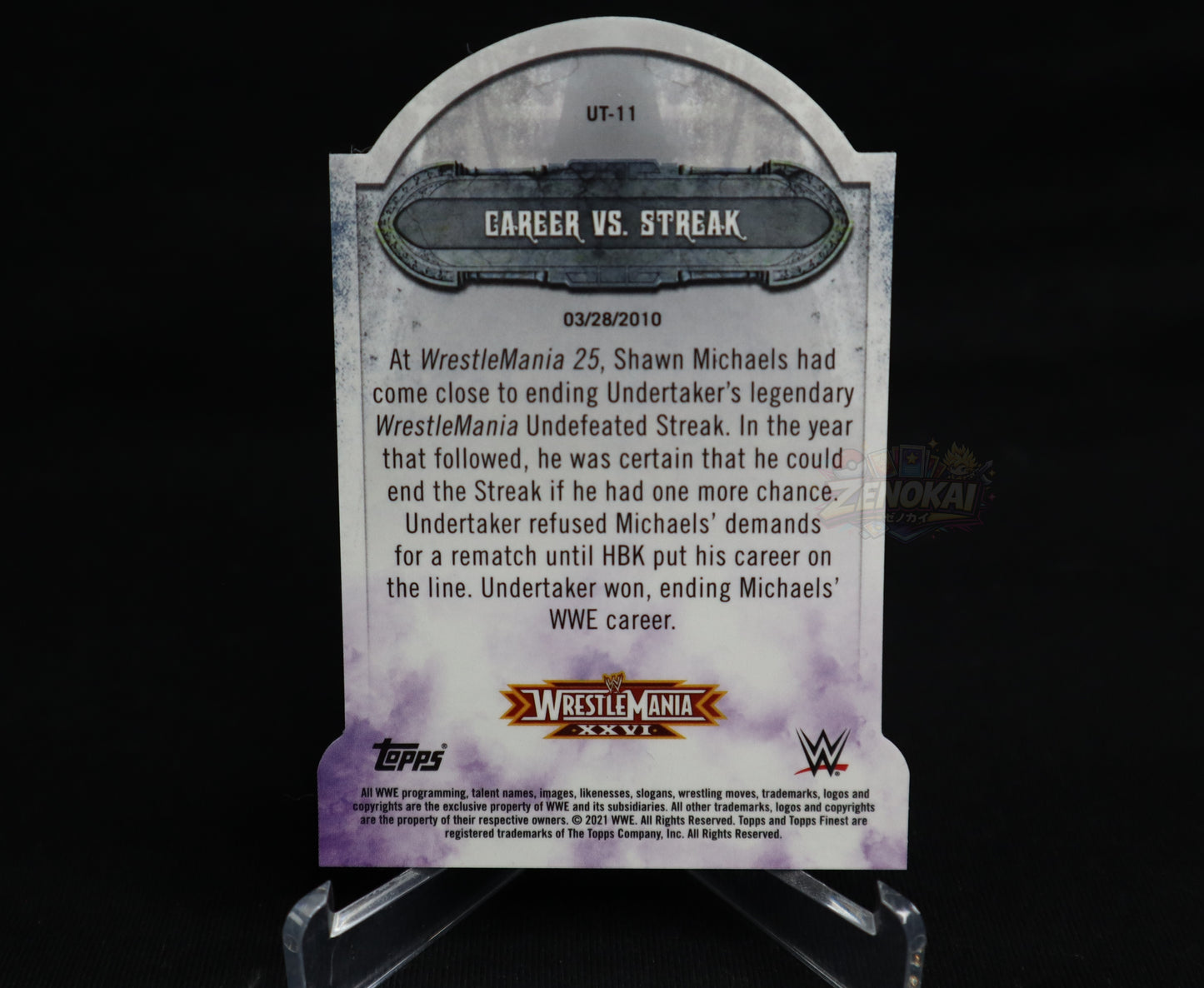 Undertaker - 2021 Topps WWE Finest DEADMAN'S TOMBSTONE Career Tribute Die-Cut #UT-11