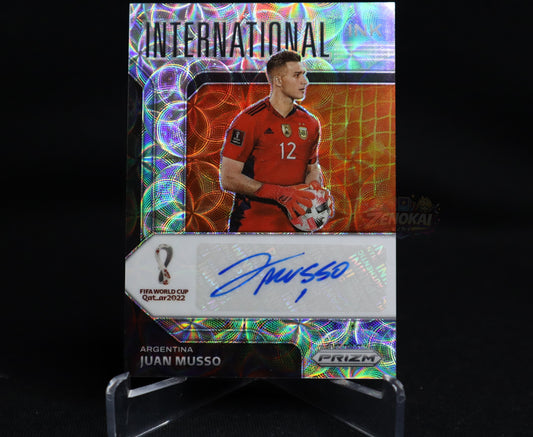 ARGENTINA 2022 JUAN MUSSO Silver choice Prizm AUTO FIFA World Cup Qatar International Ink