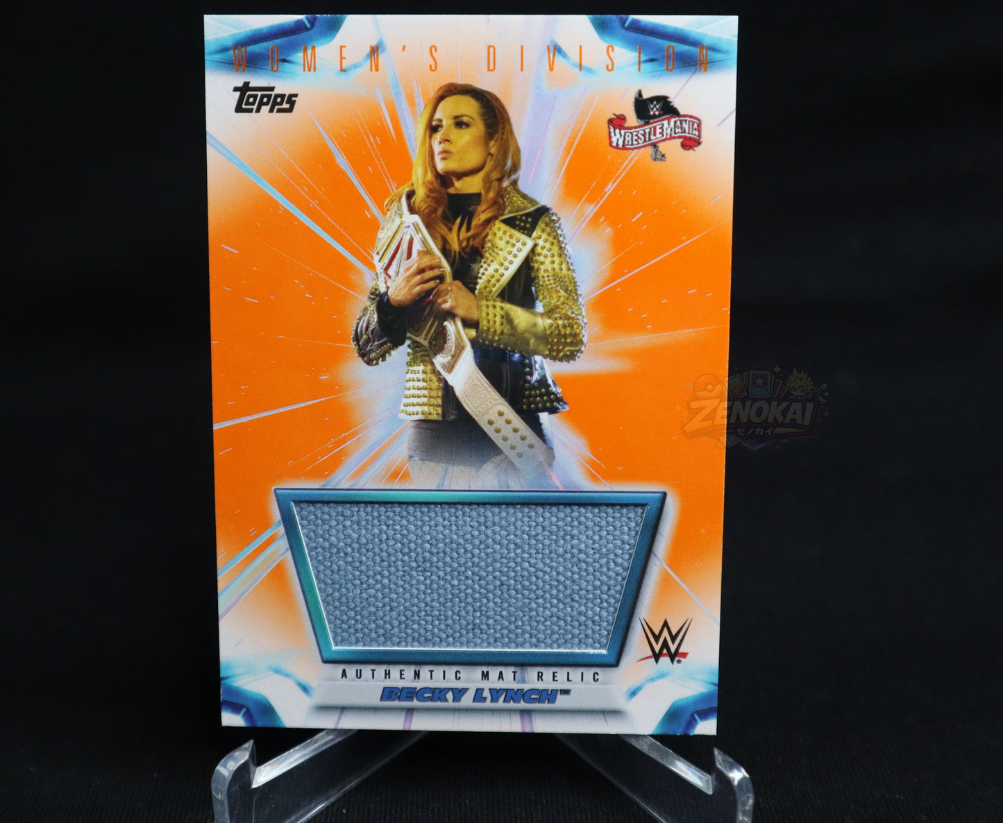 Becky Lynch - 2021 Topps WWE Women's Division WrestleMania 36 Mat Relic Orange /75