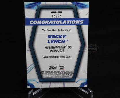 Becky Lynch - 2021 Topps WWE Women's Division WrestleMania 36 Mat Relic Orange /75