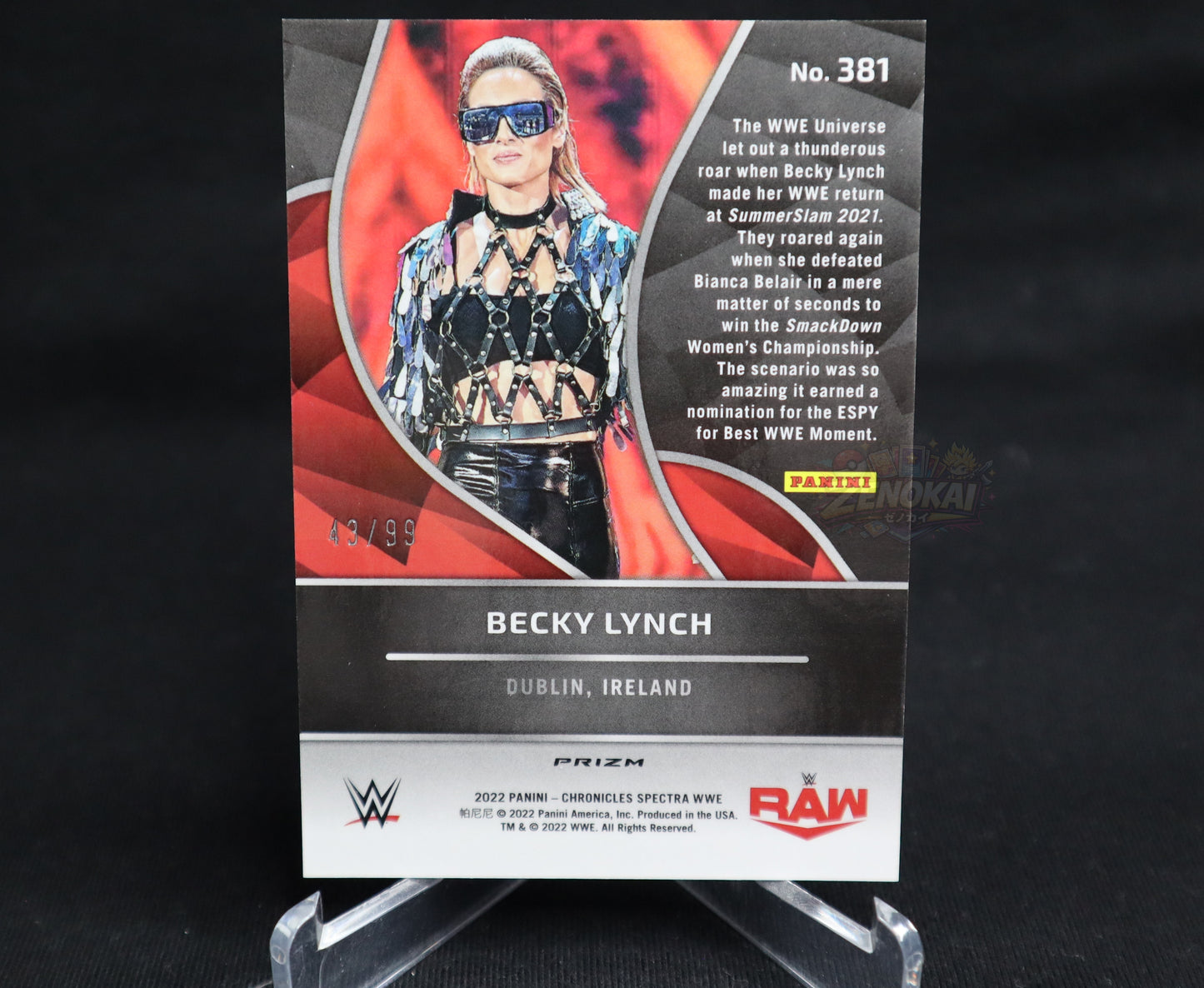 Becky Lynch - 2022 Panini Chronicles WWE Spectra Blue /99 #381