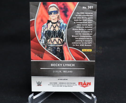 Becky Lynch - 2022 Panini Chronicles WWE Spectra Blue /99 #381