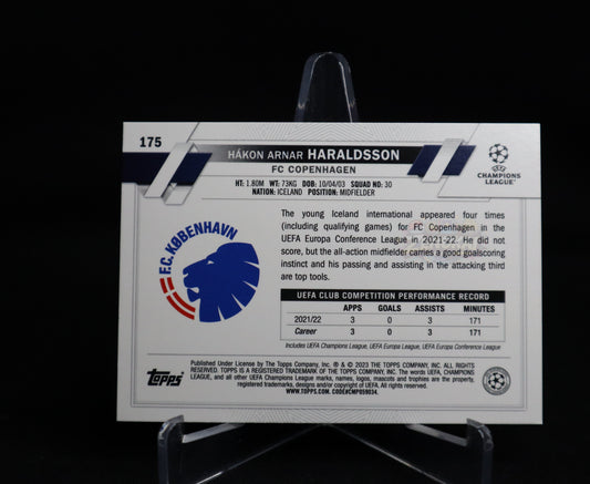 ICELAND 2022-23 Topps Chrome UEFA Hakon Arnar Haraldsson Blue Gold Seismic Rookie #/75 pink