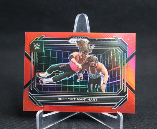 Bret Hit Man Hart - 2023 Panini Prizm WWE Red /299 #58