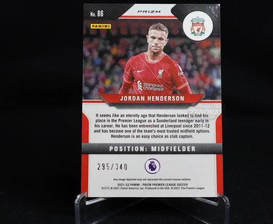 ENGLAND 2021-22 Panini Prizm EPL Jordan Henderson Blue Prizm /340