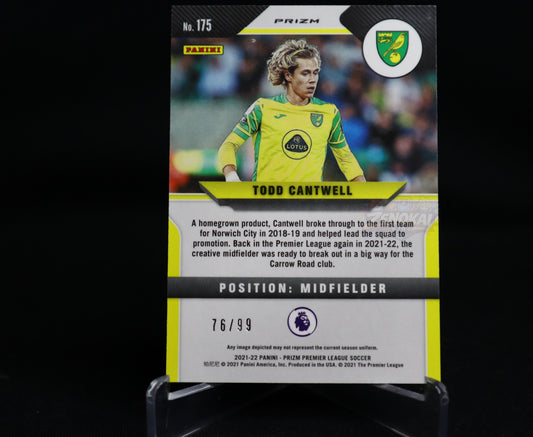 ENGLAND 2021-22 Panini Prizm Premier League - Todd Cantwell #175 Purple Prizm /99