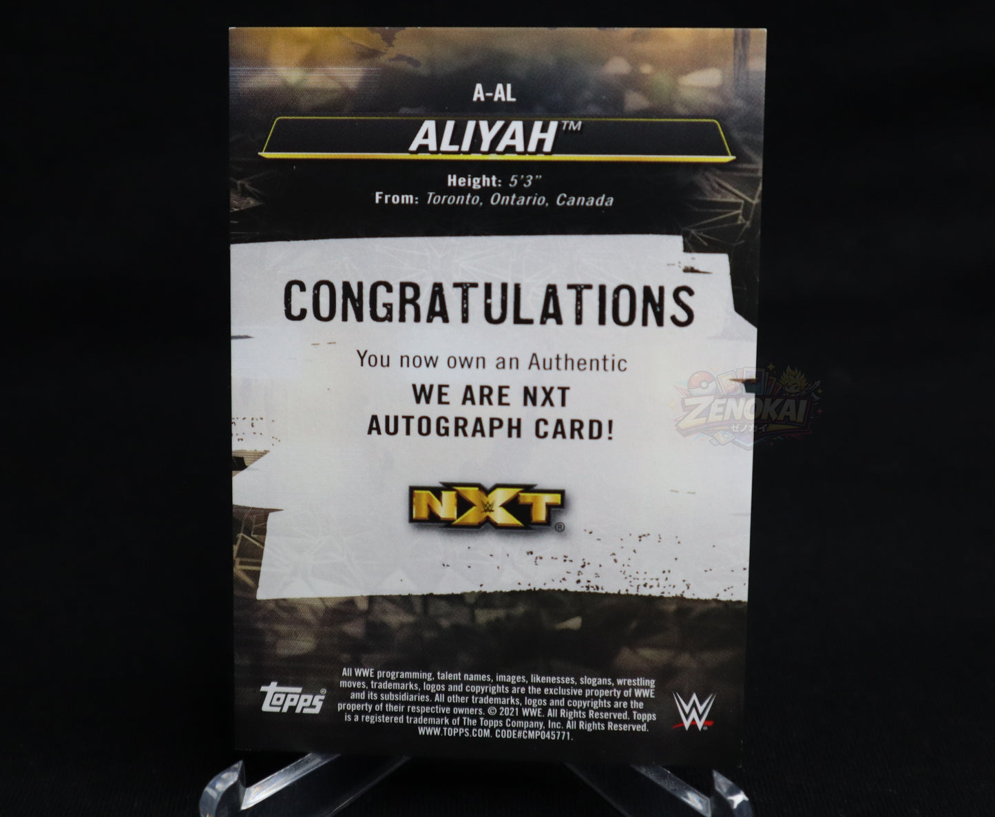 Aliyah - 2021 Topps WWE NXT We Are NXT Auto /199 #A-AL