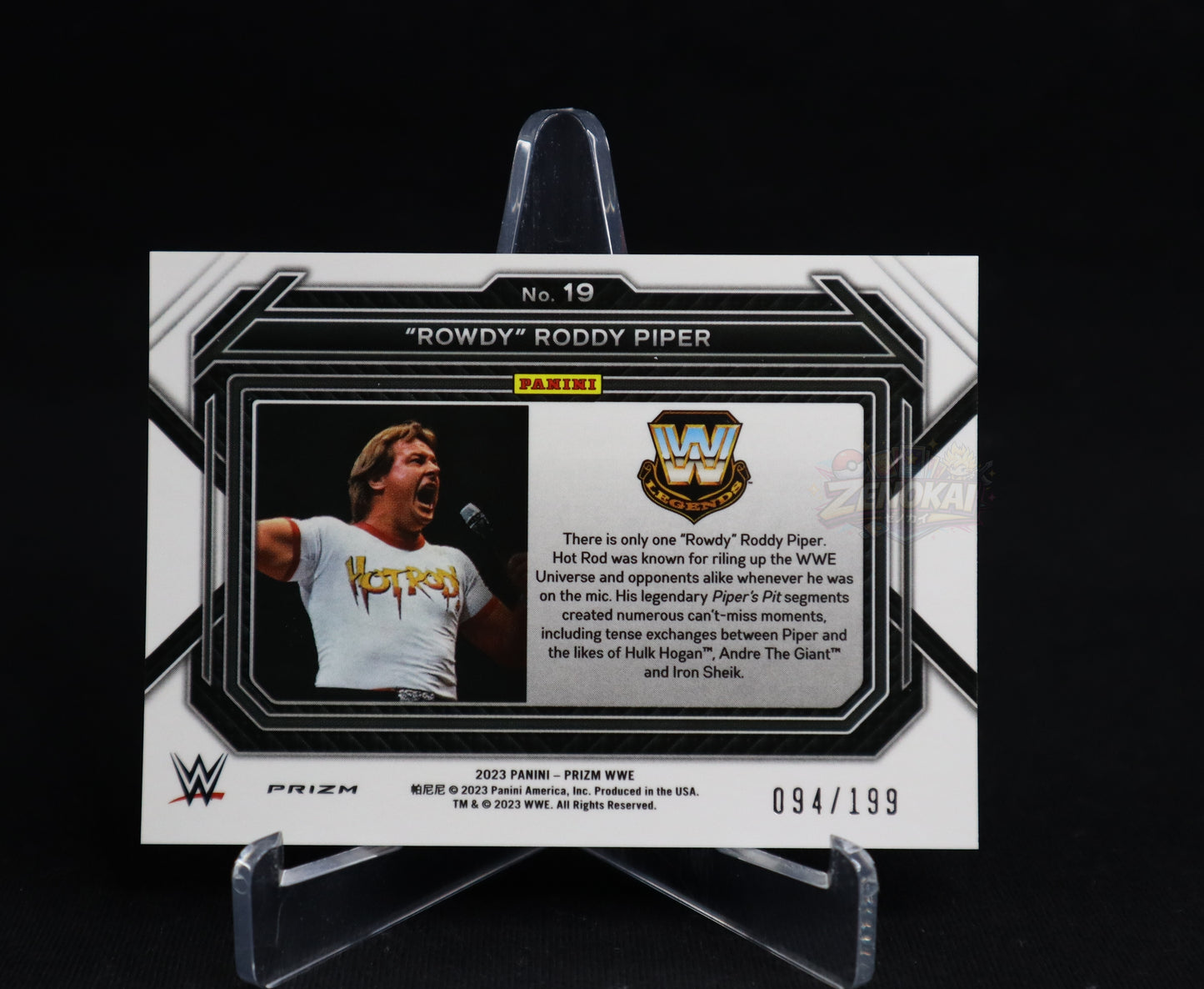 Rowdy Roddy Piper - 2023 Panini Prizm WWE Blue Prizm /199 #19