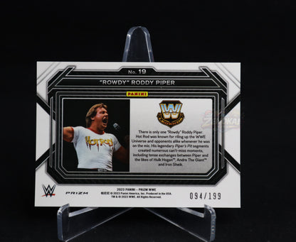 Rowdy Roddy Piper - 2023 Panini Prizm WWE Blue Prizm /199 #19