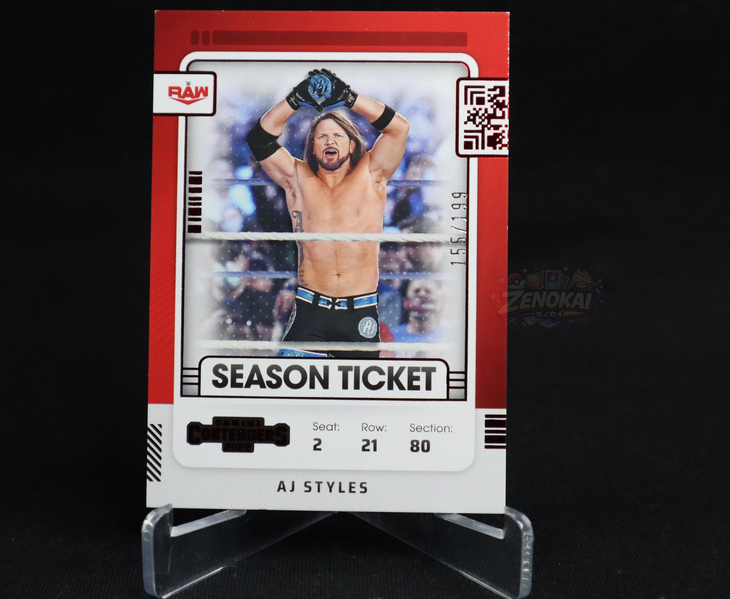 AJ Styles - 2022 Panini Chronicles WWE Contenders Season Ticket #107 Red /199