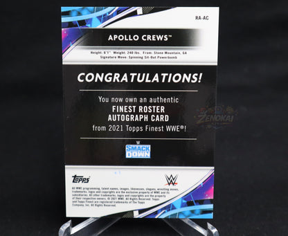 Apollo Crews - 2021 Topps WWE Finest Autograph #RA-AC On Card /49