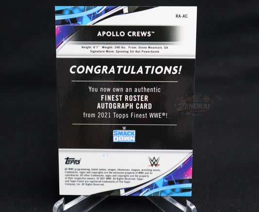 Apollo Crews - 2021 Topps WWE Finest Autograph #RA-AC On Card /49