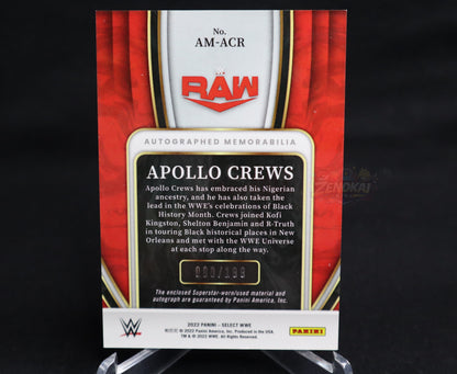 Apollo Crews - 2022 Panini Select WWE Auto Memorabilia 060/199 #AM-ACR