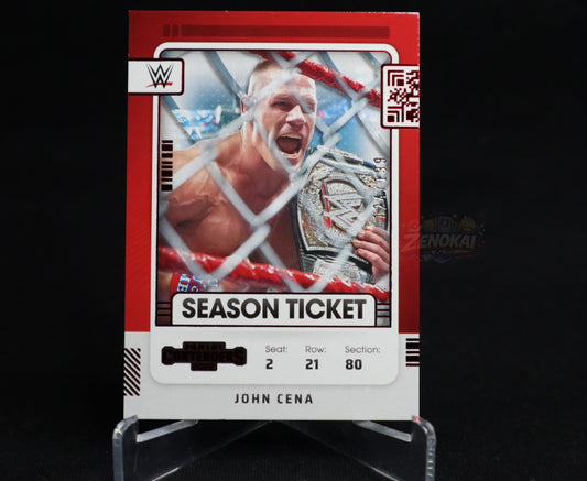 John Cena - 2022 Panini Chronicles WWE #104 Red Season Ticket /199