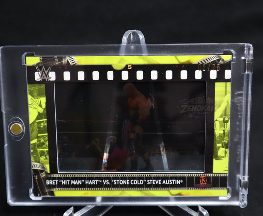Bret Hart vs Stone Cold - 2021 Topps WWE Match Film Strip RELIC FS-HA 02/75