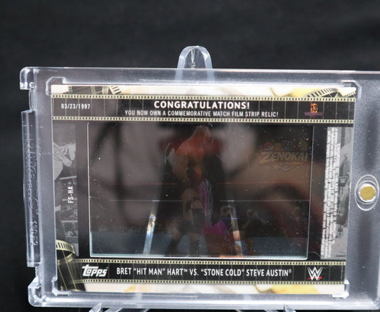 Bret Hart vs Stone Cold - 2021 Topps WWE Match Film Strip RELIC FS-HA 02/75