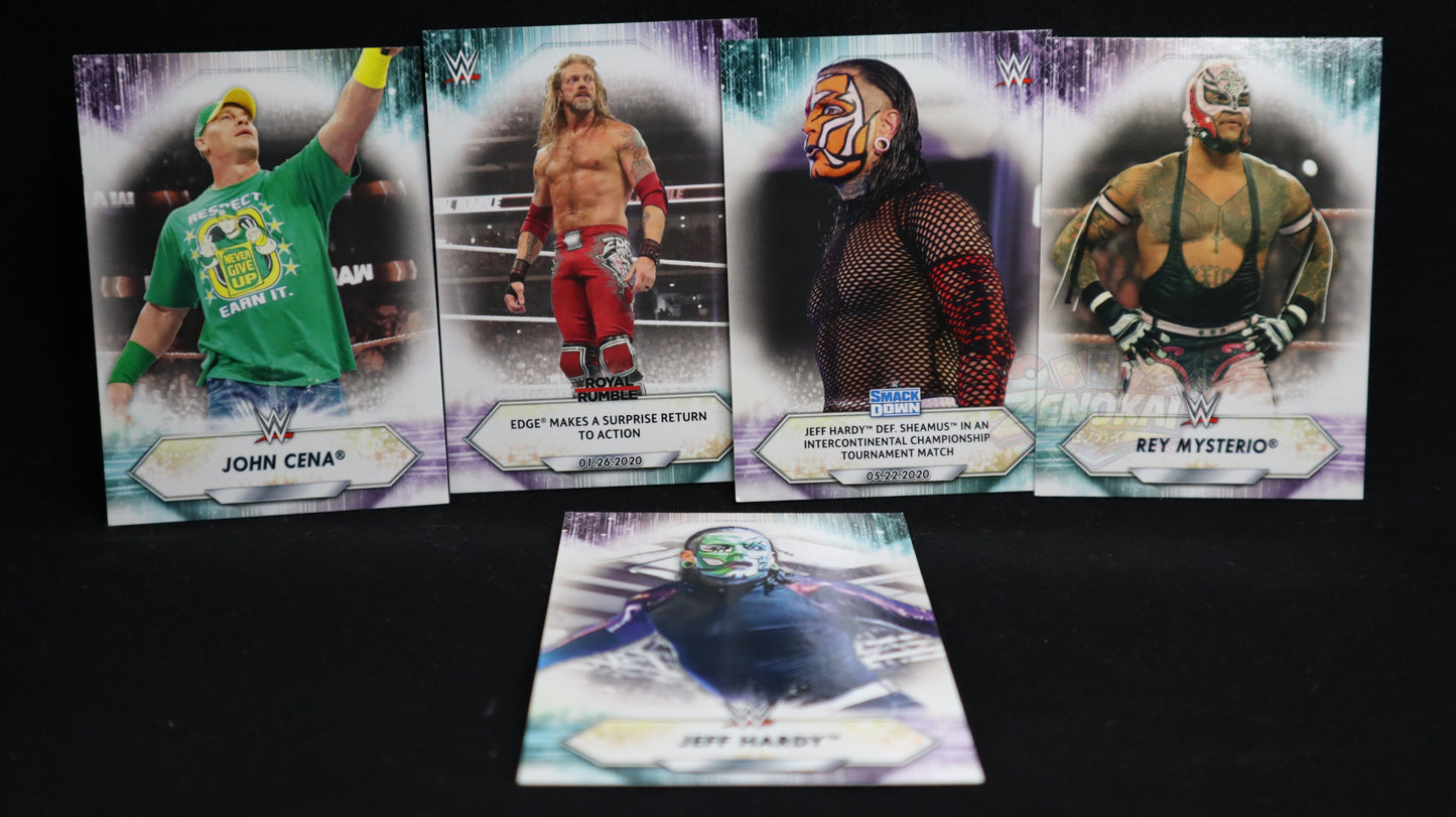 5 big wwe stars lot base cards (Cena, Mysterio, Hardy, Edge)