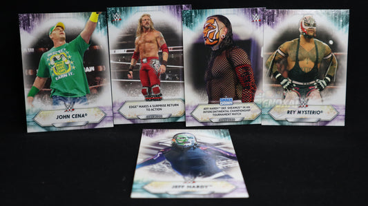 5 big wwe stars lot base cards (Cena, Mysterio, Hardy, Edge)