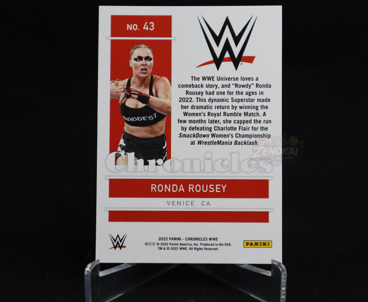 Ronda Rousey - 2022 Panini Chronicles WWE Wrestling Card #43