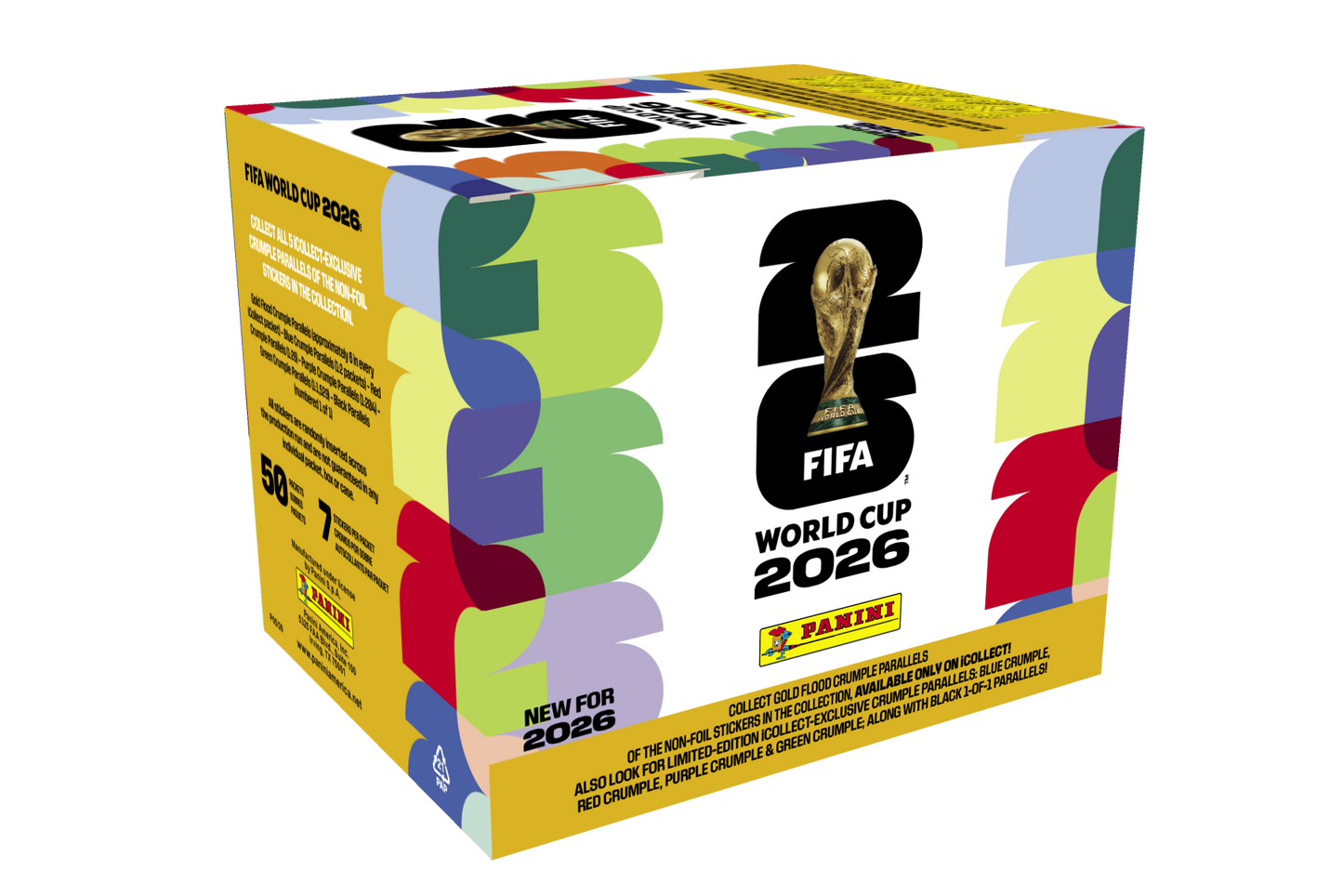 FIFA World Cup 2026™ Official Sticker Collection - 50 Pack Box (Online GOLD PARALLEL USA Exclusive)